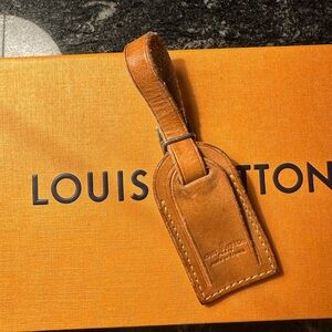 Louis Vuitton Name Tag Light Brown Leather